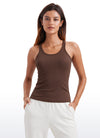 Ribbed Modal Waist Length Racerback Tanks