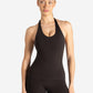 Allure Halter Built-in Bra Vest - Espresso