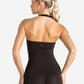Allure Halter Built-in Bra Vest - Espresso