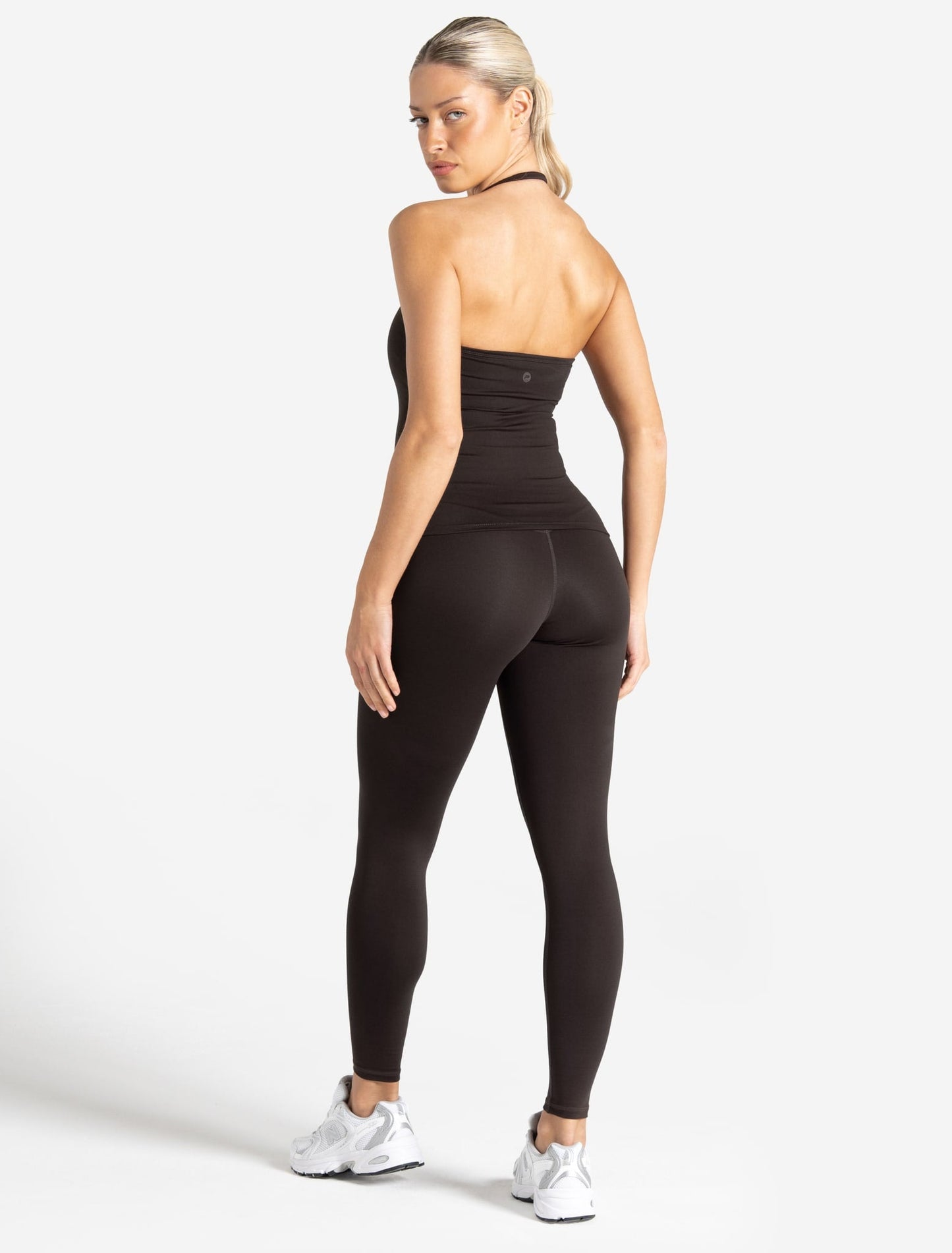 Allure Halter Built-in Bra Vest - Espresso
