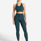 Allure Halter Built-in Bra Crop Top - Marine Teal