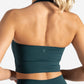Allure Halter Built-in Bra Crop Top - Marine Teal