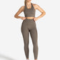 Allure Halter Built-in Bra Crop Top - Taupe