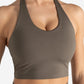 Allure Halter Built-in Bra Crop Top - Taupe