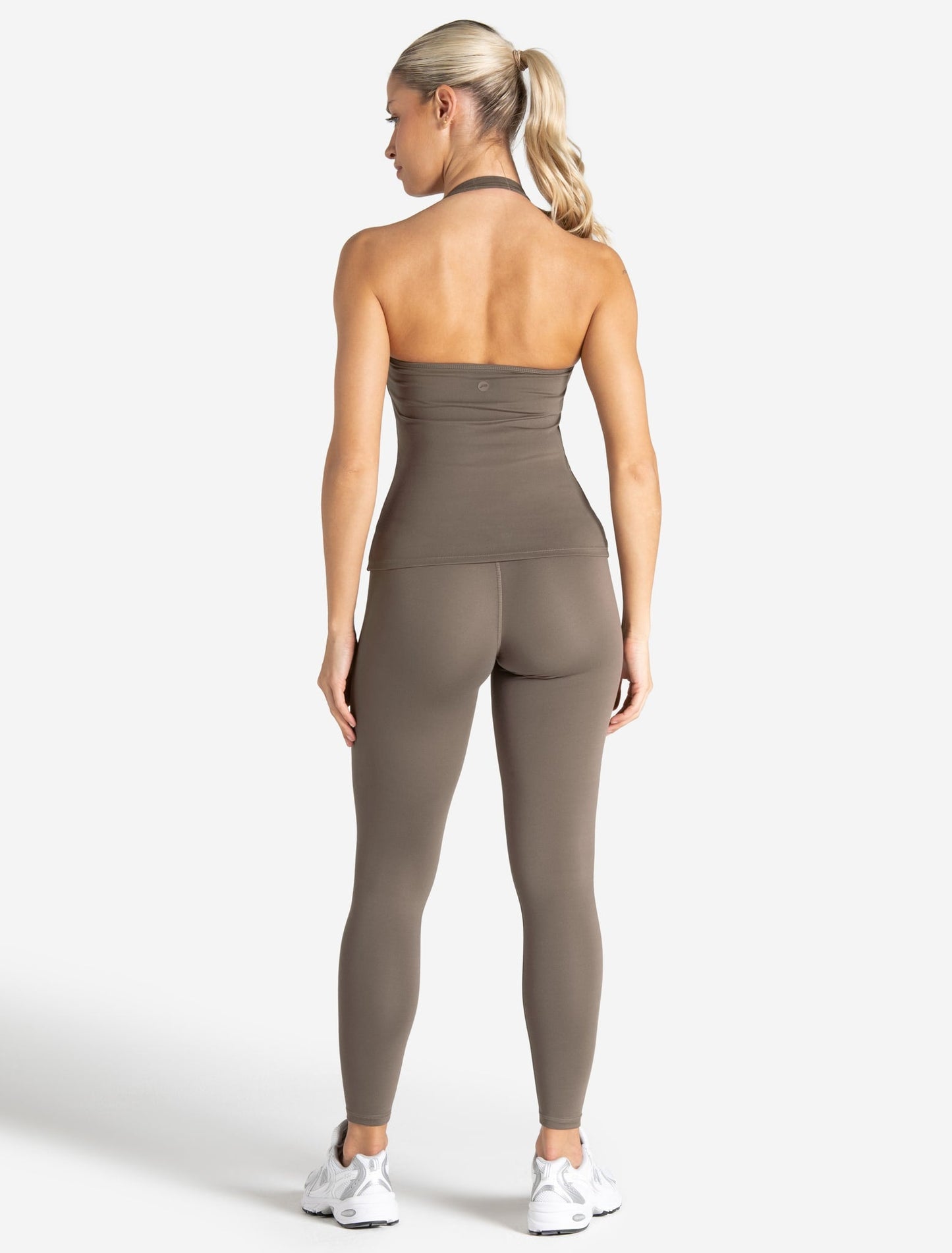 Allure Halter Built-in Bra Vest - Taupe