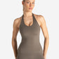 Allure Halter Built-in Bra Vest - Taupe