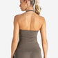 Allure Halter Built-in Bra Vest - Taupe