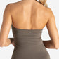 Allure Halter Built-in Bra Vest - Taupe