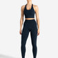 Allure Halter Built-in Bra Crop Top - Dark Navy