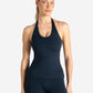 Allure Halter Built-in Bra Vest - Dark Navy