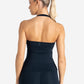 Allure Halter Built-in Bra Vest - Dark Navy