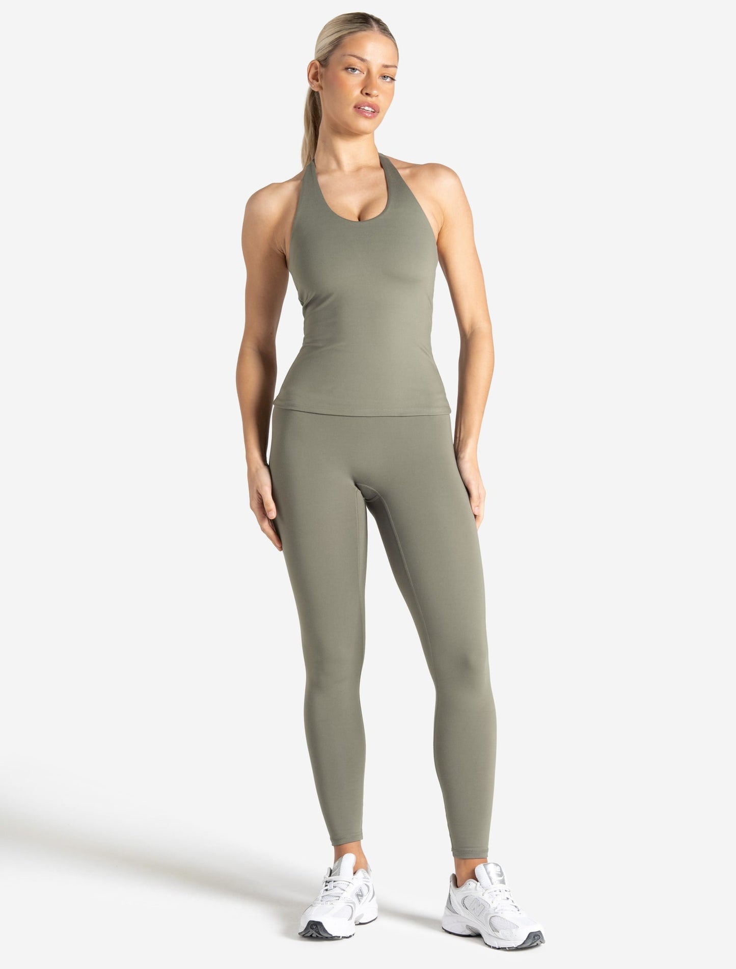 Allure Halter Built-in Bra Vest - Dusky Sage