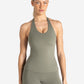 Allure Halter Built-in Bra Vest - Dusky Sage