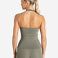 Allure Halter Built-in Bra Vest - Dusky Sage