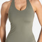 Allure Halter Built-in Bra Vest - Dusky Sage