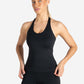 Allure Halter Built-in Bra Vest - Black