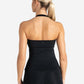 Allure Halter Built-in Bra Vest - Black