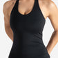 Allure Halter Built-in Bra Vest - Black
