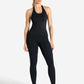 Allure Halter Built-in Bra Vest - Black