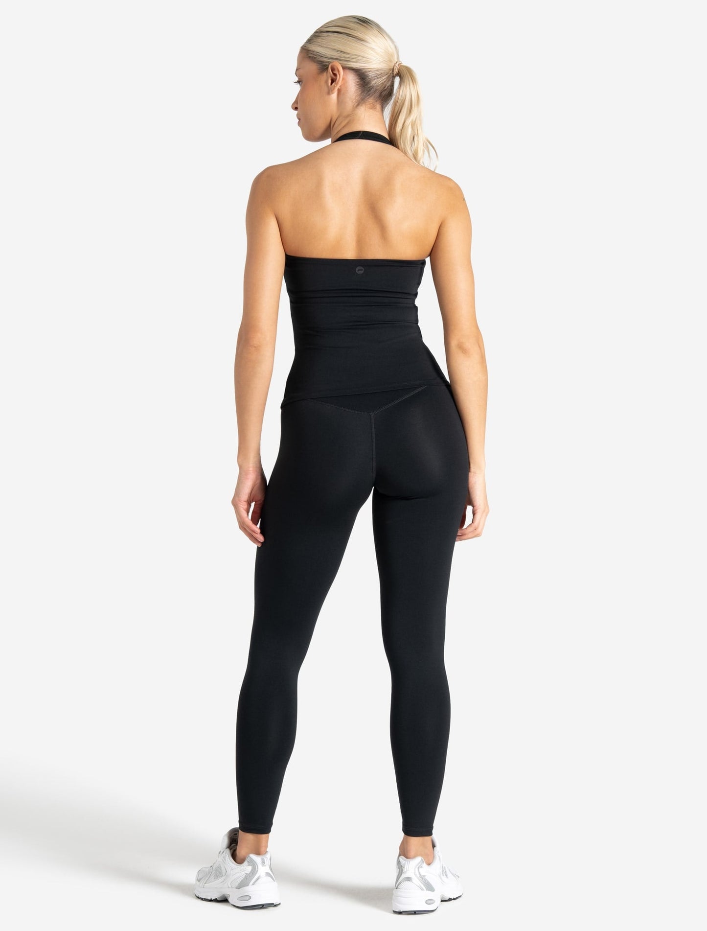 Allure Halter Built-in Bra Vest - Black