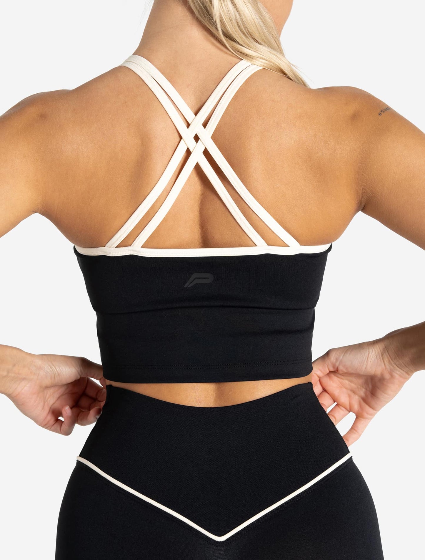 Sculpt Seamless Built-In Bra Tank - Black/Marshmallow