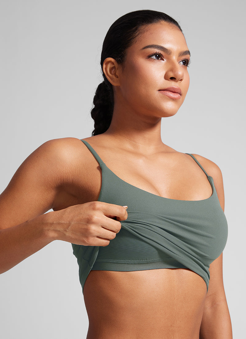 Butterlift Scoop Neck Cropped Build-in Bra Tanks