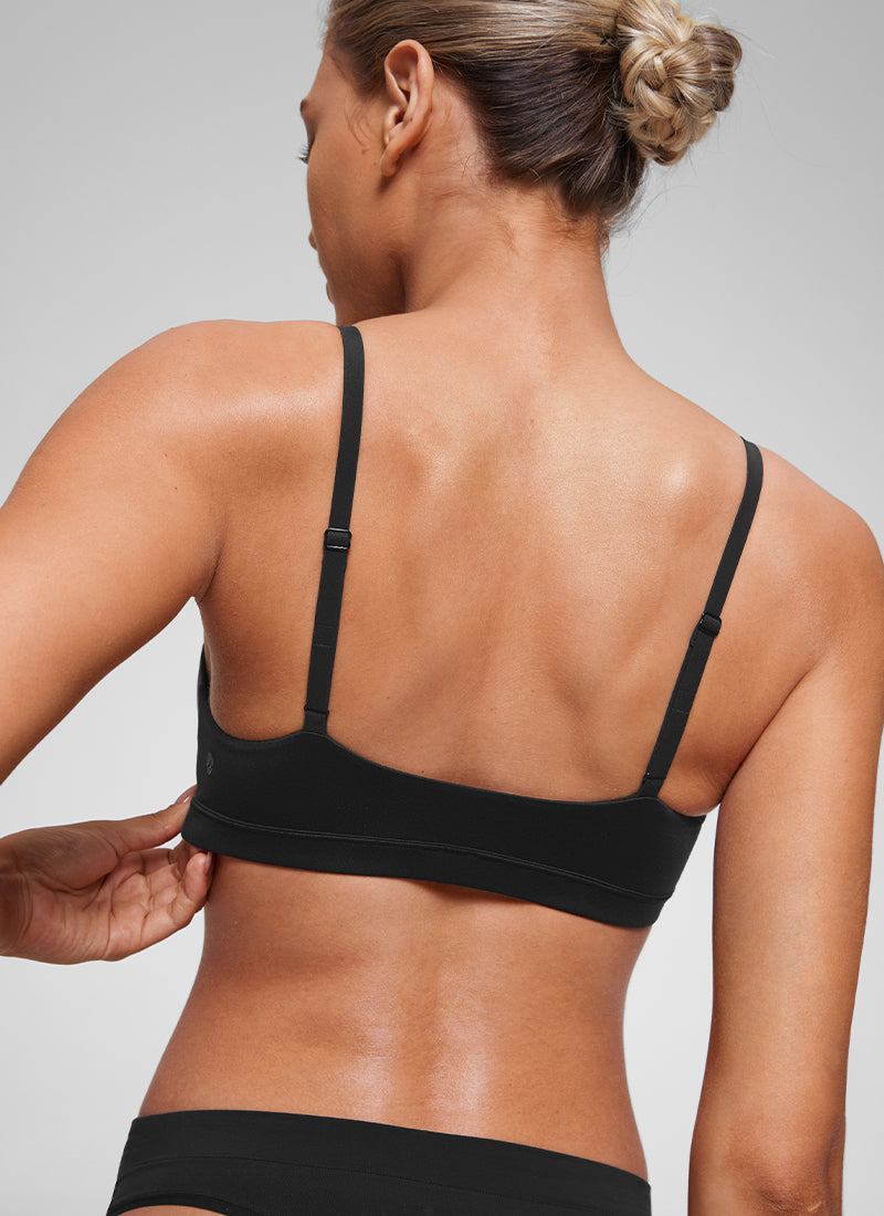 Softhold Double Lined Scoop Neck Bralettes Adjustable