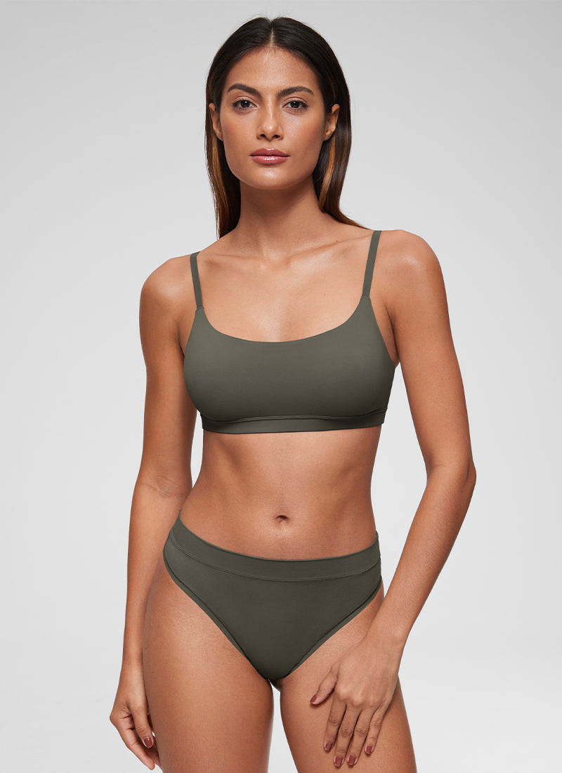 Softhold Double Lined Scoop Neck Bralettes Adjustable