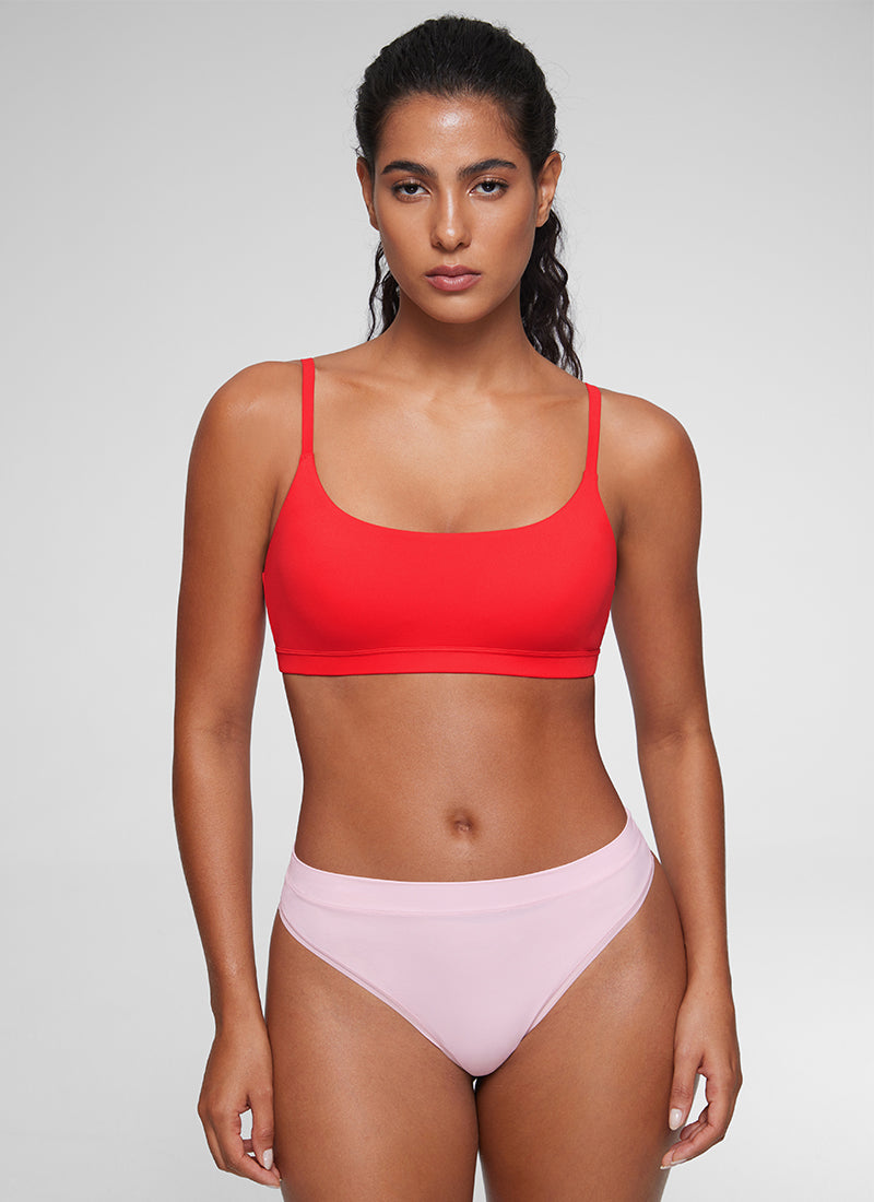 Softhold Double Lined Scoop Neck Bralettes Adjustable