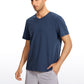 Pima Cotton Short Sleeve V Neck