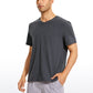 Pima Cotton Short Sleeve V Neck