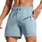 Feathery-Fit 2 in 1 Athletic Shorts 5''- with Pockets
