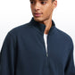 Fleece Lined Half Zip Sweatshirts Mock Neck