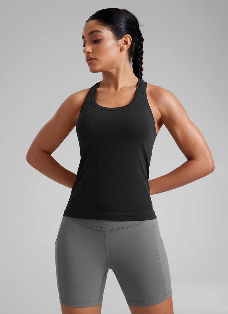 Seamless Scoop Neck Tanks Racerback