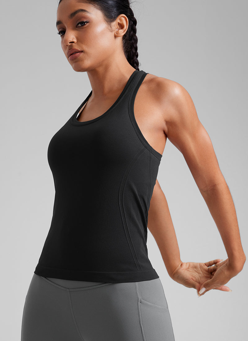 Seamless Scoop Neck Tanks Racerback