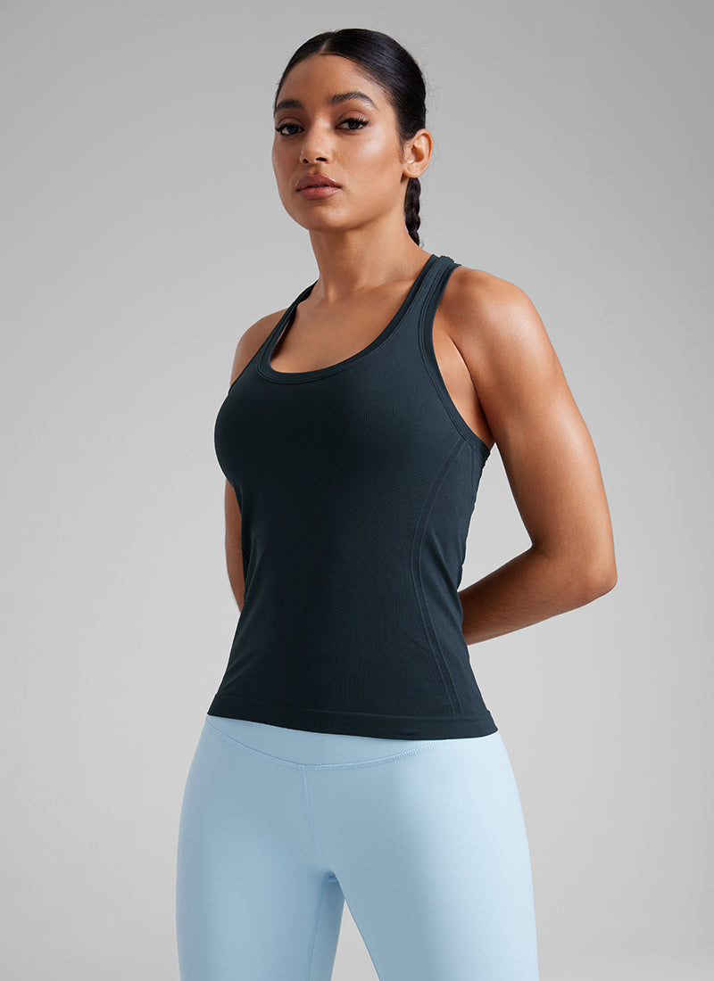 Seamless Scoop Neck Tanks Racerback