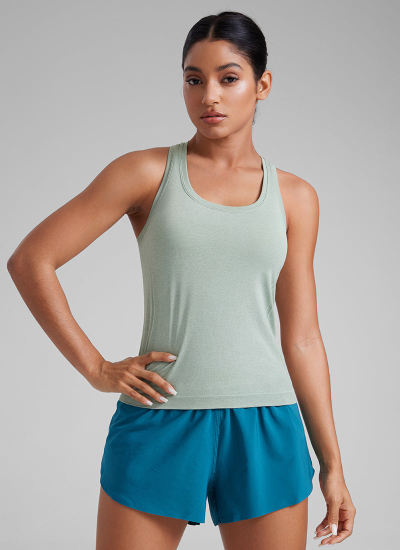 Seamless Scoop Neck Tanks Racerback