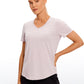 Pima Cotton Yoga Short Sleeves V-Neck