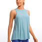 Pima Cotton High Neck Tank Split Open Back