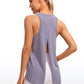 Pima Cotton High Neck Tank Split Open Back