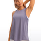 Pima Cotton High Neck Tank Split Open Back