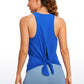 Pima Cotton High Neck Tank Split Open Back