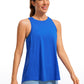 Pima Cotton High Neck Tank Split Open Back