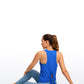 Pima Cotton High Neck Tank Split Open Back