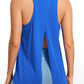Pima Cotton High Neck Tank Split Open Back