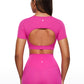Butterluxe Open Back Cropped Short Sleeves