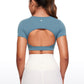 Butterluxe Open Back Cropped Short Sleeves