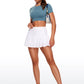 Butterluxe Open Back Cropped Short Sleeves