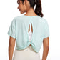 Open Back Cropped Short Sleeves