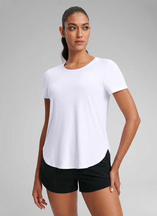 Cloudweight Crewneck Short Sleeve Shirts Side Slit